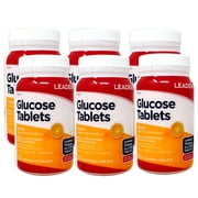 6 Pack - LEADER Glucose Tablets, Energy and Blood Sugar Support, Orange Flavor, 50 Chewable Tablets