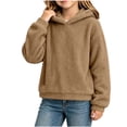 thumbnail image 5 of Mitankcoo Girls Teddy Fleece Hoodie Kids Cute 3D Bear Ear Hooded Pullover Sweatshirt with Pockets for Fall Winter 4-15Y, 5 of 8