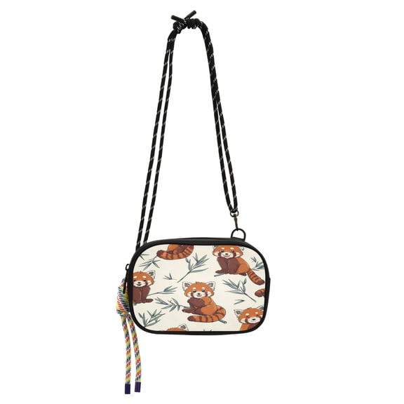 Stylish Crossbody Phone Bag Purse Handbags Adjustable Strap, Compact Design for Essentials Red Panda Pattern