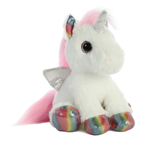 Aurora - Medium White Sparkle Tales - 8.5" Astra Unicorn - Enchanting Stuffed Animal