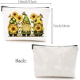 thumbnail image 2 of Gnome Makeup Bags for Women Travel Cosmetic Bag Yellow Sunflower Zipper Pouch Tool Multi Purpose Case Toiletry Packing Purse Storage Bag Organizer for Friend Daughter Gifts 10x7Inch for DIY, 2 of 9