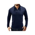 thumbnail image 1 of SAYOO Camiseta de manga larga para hombre, cuello alto, color sólido, jersey con escote de cremallera suave, tops informales ajustados para hombre SAYOO S M L XL XXL, 1 of 6