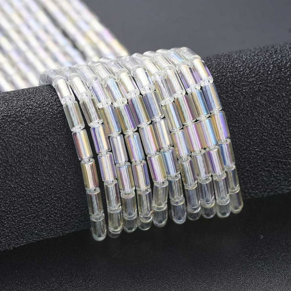1strand Electroplate Glass Beads Strands AB color Column Clear AB 4.5~5x2.5mm Hole: 0.8mm about 75pcs/Strand 14.17 inch(36cm)