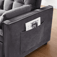 thumbnail image 4 of 52" Velvet Convertible Sofa Bed with Storage & Pillow – Multi-functional Sleeper Couch with Side Pocket for Living Room, Bedroom, or Office, Dark Gray, 4 of 7