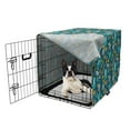 thumbnail image 5 of Floral Dog Crate Cover, Meadow Foliage Plants Petals Essence Blossoming Spring Growth Pattern, Easy to Use Pet Kennel Cover Small Dogs Puppies Kittens, 7 Sizes, Dark Teal and Pale Orange, by Ambesonne, 5 of 6
