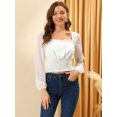 thumbnail image 2 of INSPIRE CHIC Women's Casual Ruffle Neck Swiss Dots Semi-sheer, 2 of 6