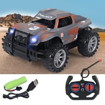 Rechargeable Off Road Remote Control Car, 4WD All Terrain RC Vehicle with LED Lights Treaded Tires Full Directional Steering for Indoor Outdoor Use