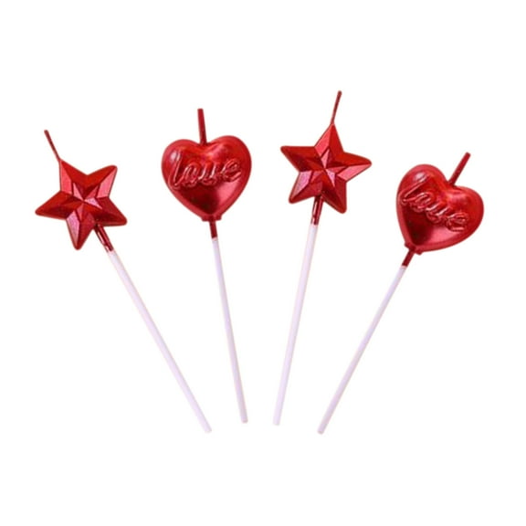 YOHAVEN Sparkling Five-Pointed Star Heart Cake Topper, Gold Birthday Wedding Anniversary Decoration for Party Celebration Holiday Cake Surprise