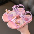 thumbnail image 2 of EnJoCho Summer Princess Beach Shoes Fashion Leather Shoes for Young Children and Girls Casual Shoes Thick Soled Round Head Buckle Dress Shoes Little Girl Cute Party Shoes, 2 of 9