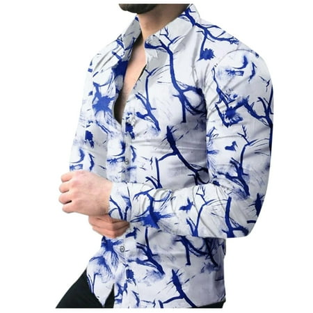 

Men s Autumn And Winter Shirts Comfortable Stand-up Collar Printing Top Casual Plus Size Soft Long-sleeved Shirts Piece Pajama