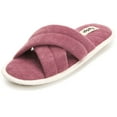 thumbnail image 2 of Floopi Women's Soft Criss Cross Slide W/Quilted Terry Stitch Open Toe Slipper W/ Memory Foam, 2 of 5