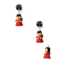 thumbnail image 2 of Delight Jewelry Resin Red Angel Holding Star Black Crystal Clip on Earrings, 2 of 5