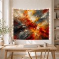 thumbnail image 5 of Fiery Red and Orange Textures on a Scraped Cracked Surface, Dramatic Abstract for Modern Art Lovers, Bold Textured Wall Decor, Housewarming Gift, Tapestry Wall Hanging for Living Room and Bedroom, 5 of 7