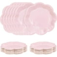 thumbnail image 1 of 50 platos de papel rosa claro de 7 pulgadas, platos de postre festoneados color rosa para fiesta, cena, boda, baby shower, cumpleaños, pastel, 1 of 4