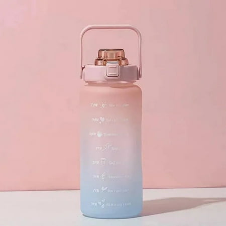 

67.6oz Large Motivational Water Bottle with time Marker leak proof and BPA-Free Large water Bottle with Straw and handle Tritan Scrub Kettle Suitable for fitness outdoor sports
