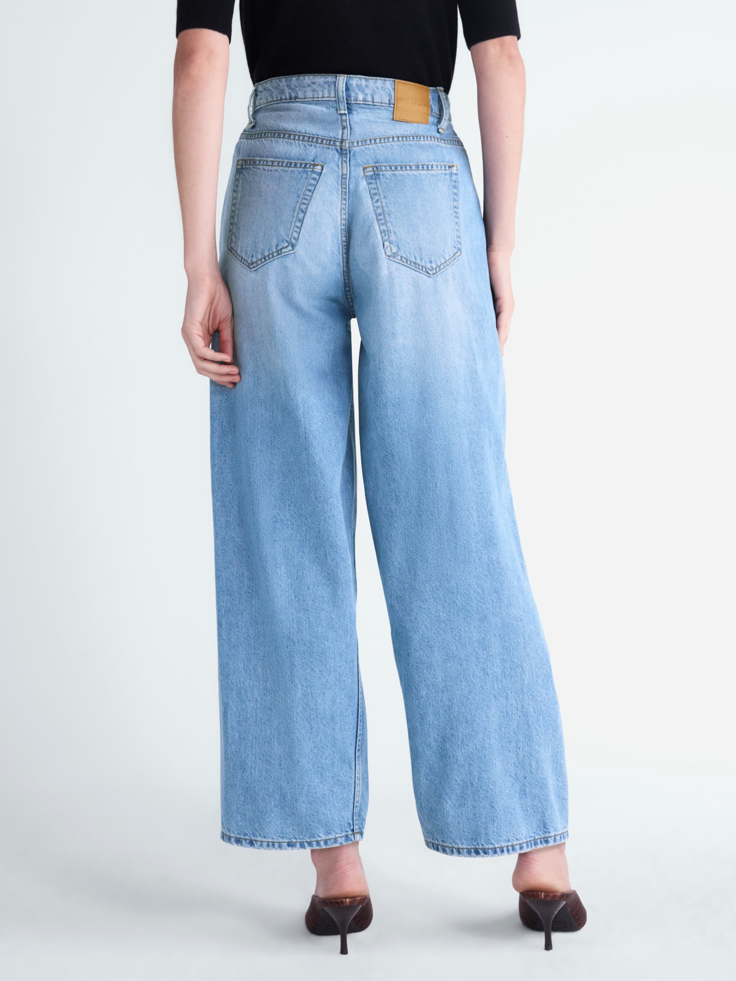 Scoop Women's and Women's Plus Deep Pleated Wide Leg Jean, Sizes 0-28W
