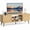 Wooden, variant on CONCETTA Wood TV Stand with 2 Storage Cabinets, Modern Entertainment Center for TVs up to 60 inches, Media Console with Adjustable Shelves and Cable Management, Wooden Color