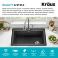 thumbnail image 4 of KRAUS Forteza 33” Drop In / Undermount Single Bowl Granite Kitchen Sink in Black, 4 of 8