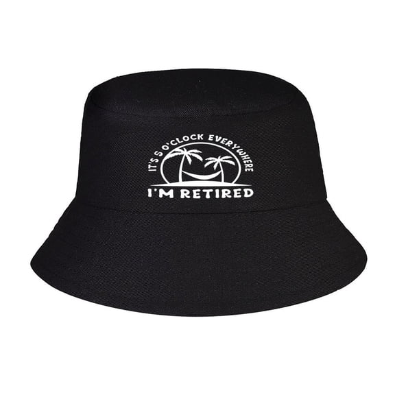 It's 5 O'Clock Everywhere Print Summer Bucket Hat for Women Men,Made In USA,Sun Hat For Golf Travel Beach Fishing Hat