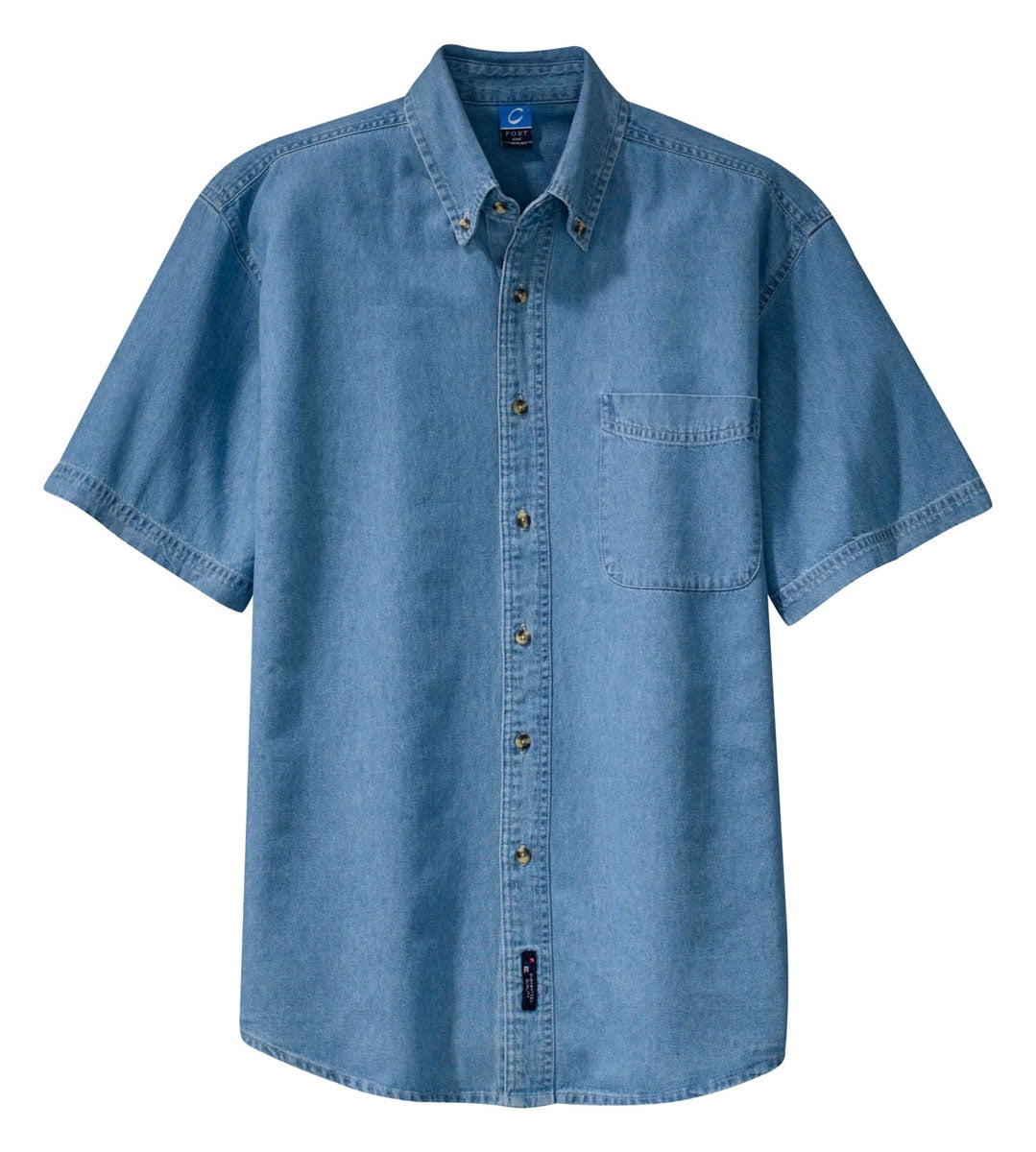 Port & Company Men's Short Sleeve Value Denim Shirt - Walmart.com