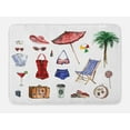 thumbnail image 1 of Girls Bath Mat, Nostalgic Female Beach Fashion Objects Solar Summer Travel Adventure Palms Concept, Non-Slip Plush Mat Bathroom Kitchen Laundry Room Decor, 29.5 X 17.5 Inches, Multicolor, Ambesonne, 1 of 2