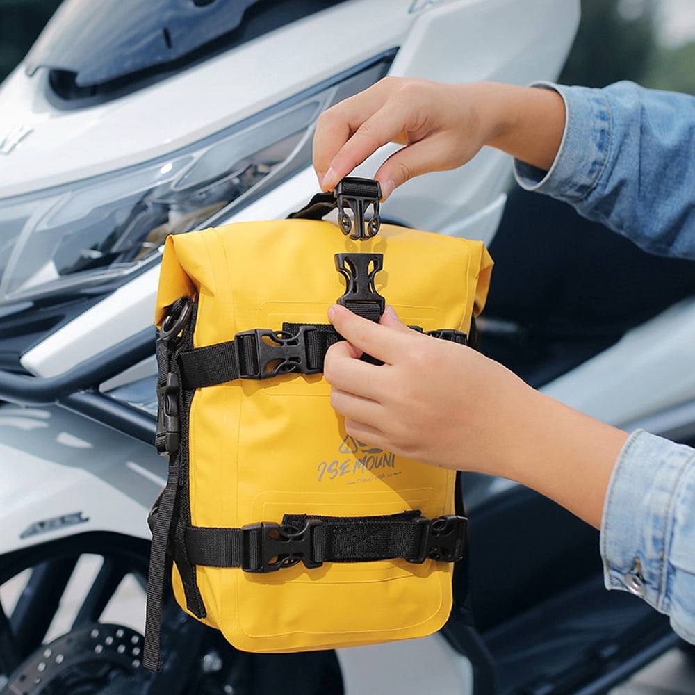 Bolsa Impermeable Para Moto 5L - Almacenaje Lateral, Con Tiras Reflectantes Y Correa Bandolera