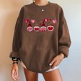 thumbnail image 2 of Pompotops Mode Hauts à Col Rond Imprimé pour Femmes Manches Longues Blouse Confortable Chandail en Molleton, 2 of 4