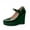 Green, variant on Women's Mary Jane Wedges Heel Pumps Patent Leather Comfort Ankle StrapRound Toe Party Dress Shoes
