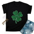 thumbnail image 4 of POTETI Women St Patricks Day Clothes Clover Short Sleeve Crew Neck Shirt Tops, 4 of 4