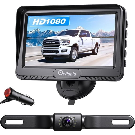ERapta A43 4.3" HD Backup Camera System, IP69 Waterproof, for Cars and Trucks