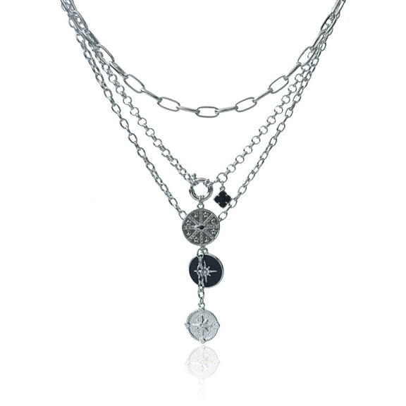 Time and Tru Women's 3 Separate Necklace Sets With Charms In Gold Plated