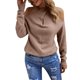 thumbnail image 1 of Gibobby Sudadera con estampado de Navidad para mujer Suéteres de color sólido para mujer, blusas casuales con hombros descubiertos, cuello en V cruzado, manga larga (Rosa, S), 1 of 5
