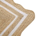thumbnail image 5 of KALVEERA Coastal Scalloped Braided White Runner Rugs, 2 x 10, Non-Slip Backing, 5 of 5