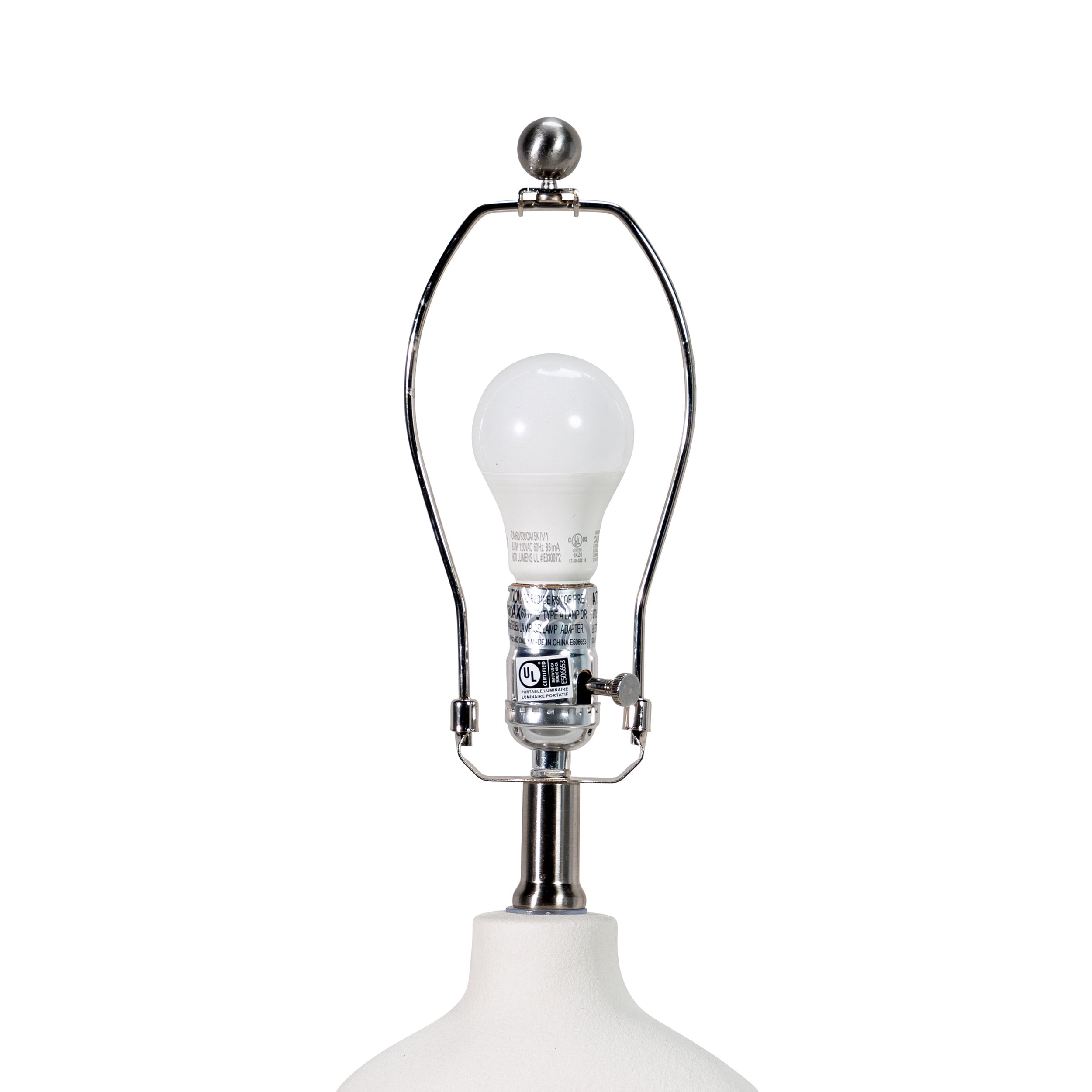 nuLOOM 23-inch Contemporary Ceramic Table Lamp, 22.5" H x 14" W x 8" D, White