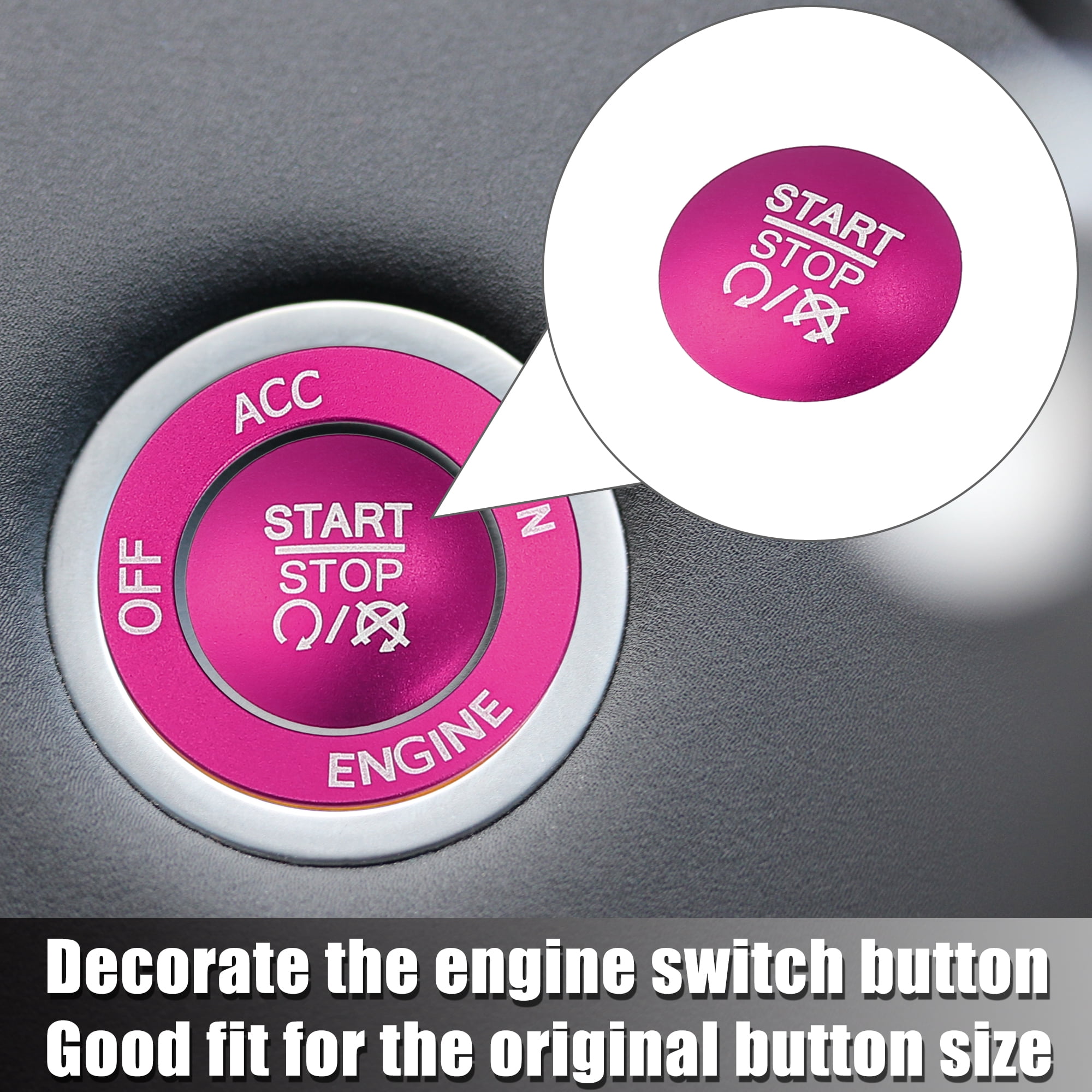 Unique Bargains Engine Start Stop Button Cover Trim Sticker Kit