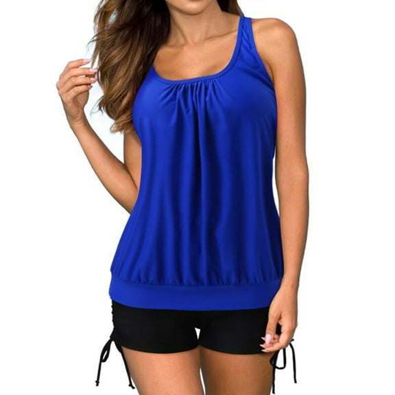 Tankini Swimsuits for Women Loose Solid Color Bikini Straped Swimsuits Two Piece Bathing Suits