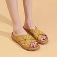 thumbnail image 6 of KBODIU Women's Sandals, Women Orthopedic Sandals with Arch Support Fashion High Heeled Outer Wear Fish Mouth Hollow Slippers Platform Wedge Sandals Summer Beach Sandals Wedge Shoes Yellow 38, 6 of 7