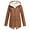 Café, variante sur Avamo Manteau à Capuche pour Femmes Doublé en Sherpa, Parka à Fermeture Éclair, Imperméable, Coupe-Vent, Trench de Randonnée, Bleu Marine, M