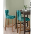 thumbnail image 2 of Teal Bar Stool Covers Set of 2, Retro Oil Painting Modern Abstract Art Aesthetics Stretch Washable Bar Chair Covers with Backs, Removable Pub Counter Height Chair Cover for Kitchen Dining Room Cafe, 2 of 7
