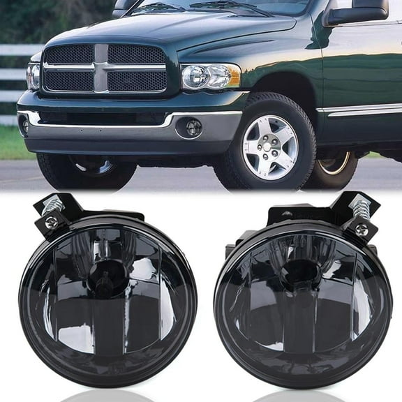PIT66 Fog Light Lamp Fit For 2001-03 Dodge Durango 2001-04 Dakota Pair Smoke lens