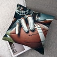 thumbnail image 7 of nygtbtfer Pillow Cover for Couch Sofa Bed, Silhouette Sports Field Pillow Case Cushion for Kids,Green White Geometric Stripe Square Cushion Case White, 7 of 7