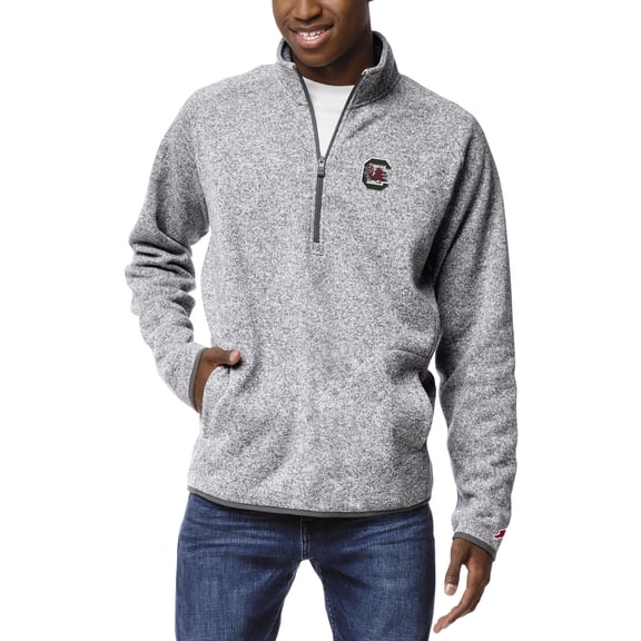 Men's League Collegiate Wear Heather Gray South Carolina Gamecocks Saranac Quarter-Zip Pullover Top