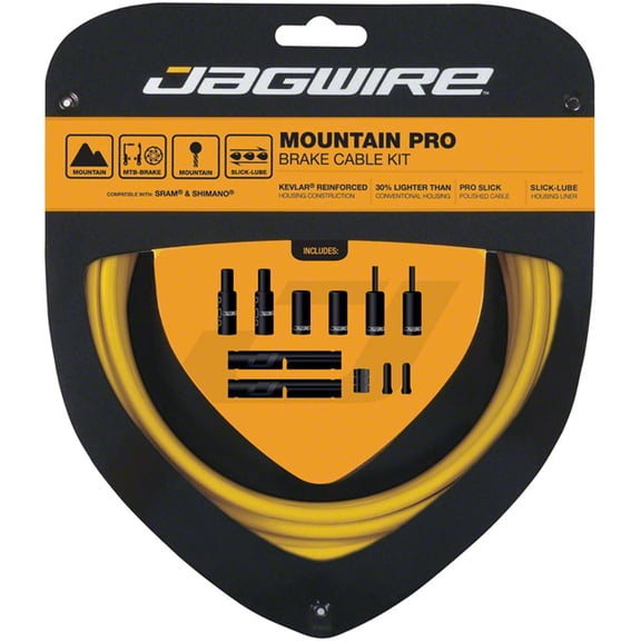 Jagwire Pro Brake Cable Kit Mountain SRAM Shimano Pre-stretched Yellow