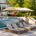 thumbnail image 3 of Greforg 15FT Triple Outdoor Patio Umbrella with Base Included & Vented Canopy, Waterproof & UV Protection, Ideal for Garden, Deck, Poolside, and Restaurant Beige, 3 of 7