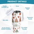 thumbnail image 2 of Yayeee 40oz Double-Wall Insulated Stainless Steel Tumbler with Handle Bottle, Red Nordic Christmas, 2 of 8