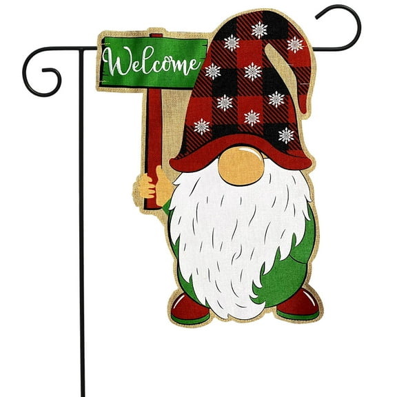Briarwood Lane Holiday Gnome Burlap Christmas Garden Flag