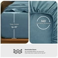 thumbnail image 2 of MooMee 100% Washed Cotton Sheet Set Queen Linen Like Textured Breathable Durable Soft Comfy 4pcs (Peacock Blue), 2 of 6