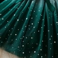 thumbnail image 5 of Kuleyang Little Girls Dresses Tutu Long Sleeve Velvet Tulle Spring Princess Star Sequin Ruffle Holiday Party Birthday Dresses Green 5T(110), 5 of 7
