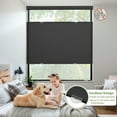 thumbnail image 3 of MiLin Top Down Bottom Up Cordless Cellular Shades No Drill Color-Matched No Tools Cellular Blinds for Windows Honeycomb Design Indoor Shades (Light Filtering Black, 60" W X 48" H), 3 of 5