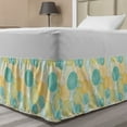 thumbnail image 1 of Abstract Bed Skirt, Silhouette Petals Nature Abstraction with Geometric Influences, Elastic Bedskirt Dust Ruffle Wrap Around for Bedding Decor, 4 Sizes, Teal Earth Yellow, by Ambesonne, 1 of 2